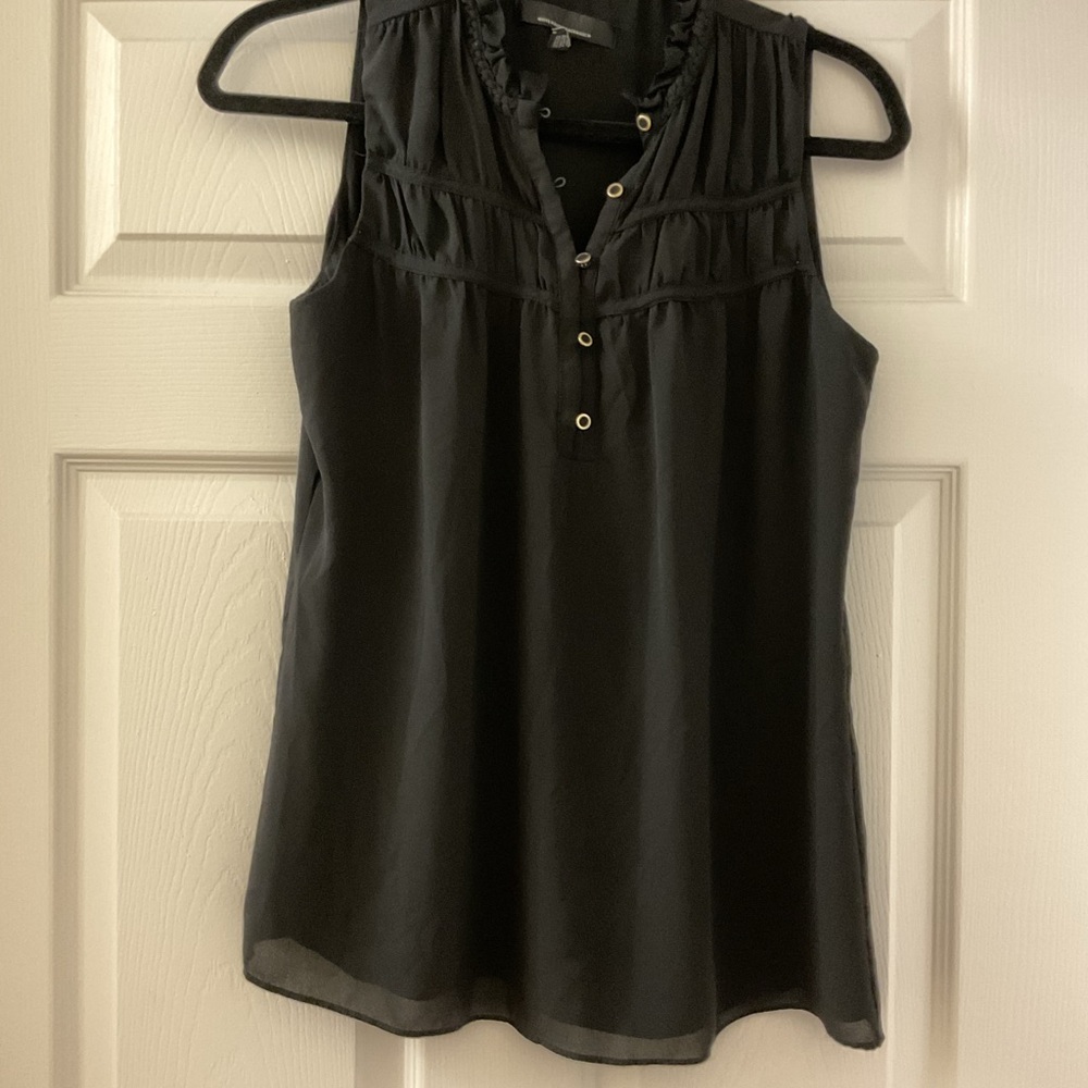 White House Black Market Black Sleeveless Blouse